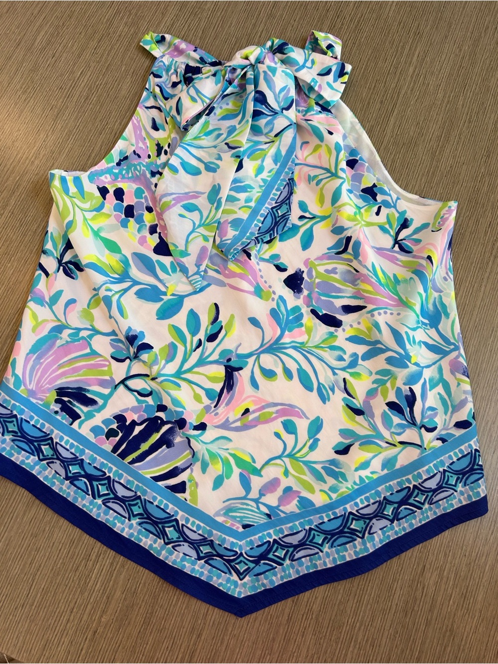 Lilly Pulitzer Multicolor Floral Halter Tank - Blue, Pink, Green